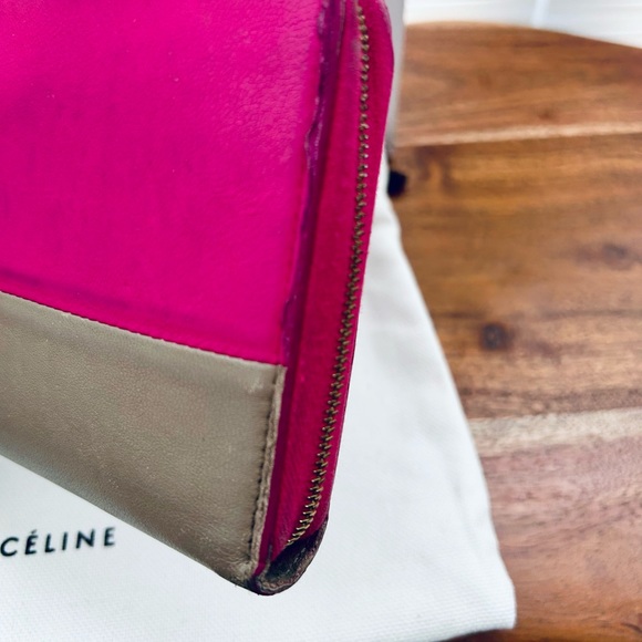 Celine Bicolor Pink/ Tan Continental Wallet - Picture 13 of 14